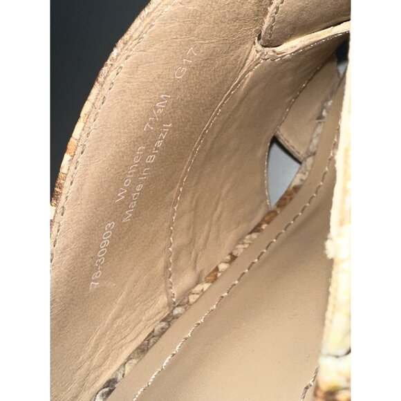 Johnston & Murphy Slip On MulesGreen Gray  Open-Toe Snake Print Leather Size 7.5 - Picture 7 of 8